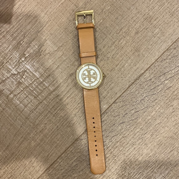 Tory Burch Reva Logo Leather Strap Watch 28mm - Picture 4 of 7